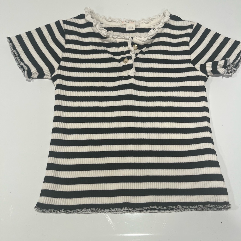 Crewcuts Black and White Striped Tee